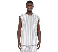 Urban Classics Débardeur rayé en Maille Tricot, Blanc/Noir, S Homme