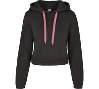 Urban Classics Sweat à Capuche Crop Femme Contrasté Cordon Rose Fleece