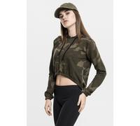 Urban Classics – Sweat à capuche court Camo Camouflage olive Femme M