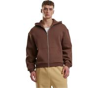 Urban Classics Sweat à Capuche Fluffy Zip pour Homme, Sweat à Capuche Moelleux avec Fermeture éclair, Sweat à Capuche zippé pour Homme, Coupe surdimensionnée, Marron Chocolat, XXL