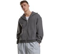 Urban Classics Sweat à Capuche Fluffy Zip pour Homme, Sweat à Capuche Moelleux avec Fermeture éclair, Sweat à Capuche zippé pour Homme, Coupe surdimensionnée, Gris foncé, M