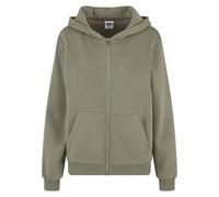 Urban Classics Sweat à Capuche pour Femme - Fluffy Zip - Sweat à Capuche Moelleux avec Fermeture éclair - pour Femme - Coupe Ample, Vert paléolive, M