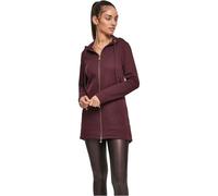 URBAN CLASSICS Sweat à Capuche Zippé, Long, Style Parka, pour Femme, Long Zip Hoodie, redwine, Taille 3XL