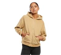 Urban Classics Veste de survêtement zippée à capuche en velours jacquard – Camel Taille M Femme