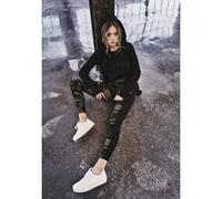 Urban Classics – Sweat à capuche zippé polaire Femme Noir Taille L
