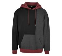 Urban Classics Sweat-shirt gris foncé / lie de vin / noir, Taille M