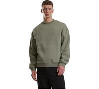 Urban Classics Sweat-shirt moelleux col rond Homme – Coupe ample – Vert paléolive XL