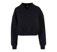 Urban Classics Pull Court Col en V Femme Sweat-Shirt Noir S 80% Coton, 20% Polyester Surdimensionné