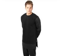 Sweatshirt zippÃ© cuir synthÃ©tique long Urban Classics Noir M