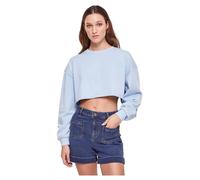 Sweatshirt crop brodÃ© de fleurs grandes tailles femme Urban Classics Bleu 2XL
