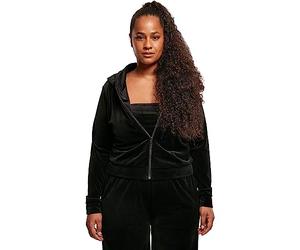 Urban Classics Sweat Zippé À Capuche Court Velours Femme Sweat-Shirt zippé à Capuche Noir L