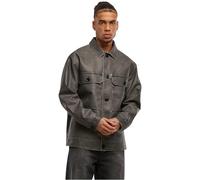 Urban Classics Synthetic Vintage Leather Shirt Jacket Homme Veste en imitation cuir noir M