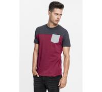 Urban Classics T-shirt 3-Tone Pocket Tee Bourgogne/Cha/Gris S