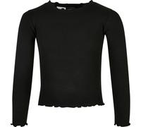 Urban Classics - T-shirt à côtes pour fille manches longues TN1037 (116) (Noir)