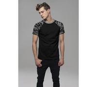 Urban Classics T-shirt Raglan Contrast Homme Manches courtes Noir/Camouflage Sombre M