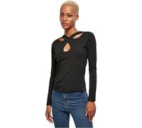 Urban Classics T-shirt à manches longues – découpes croisées – Femme Noir M