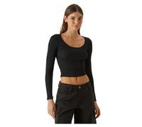 T-shirt manches longues de Urban Classics - Haut Côtelé En jersey Biologique - XS à 4XL - pour Femme - noir L