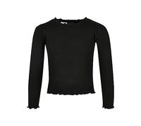 Urban Classics Girls Short Rib à Manches Longues T-Shirt, Noir, 110-116 Fille