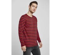 Urban Classics T-shirt homme manches longues rayé Rouge/Noir XXL