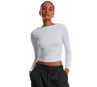 T-shirt manches longues femme Urban Classics Ruffled Super Slim (x2) Blanc XL