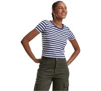 Urban Classics T-shirt femme à rayures TB6825 Blanc/Bleu foncé XS