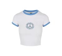 Urban Classics Ladies Stretch Jersey Cropped Tee White/horizonblue Taille: XL | Chemises Outlet | Femme | Blanche