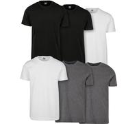 Urban Classics Lot de 6 t-shirts Basic manches courtes Homme Noir/Blanc/Anthracite 3XL