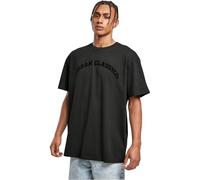 Urban Classics T-Shirt Basique à Manches Courtes surdimensionné, Logo rétro italique, épaules surcoupées, col d'équipage, Taille S à 5XL, Noir, XXL