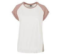Urban Classics Tb1913-ladies Contrast Raglan Tee T-Shirt, Whitesand/Duskrose, XXL Femme