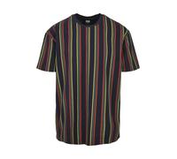 Urban Classics T-shirt Oversized Retro Stripe imprimé – Midnightnavy/Burnedred – Taille S