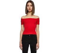 Urban Classics Femme T-shirt, Coupe skinny, Mélange De Coton, Fire Rouge, XL