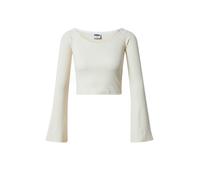 T-shirt à manches longues à col en V et à côtes courtes femme Urban Classics Blanc L
