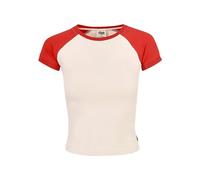 Urban Classics T- Shirt de Baseball rétro Stretch pour Femme, Whitesand/Hugered