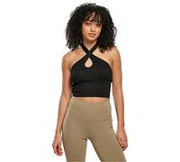 Urban Classics Rib Knit Crossed Neckholder Sleeveless Top Noir XL Femme
