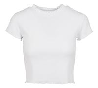 Urban Classics T-Shirt Femme Cropped À Côtes Bauchfrei Rollsaum