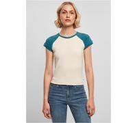 Urban Classics T-shirt femme Ladies Organic Stretch Short Retro Baseball Tee Whitesand/Jasper 5XL