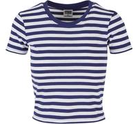 Urban Classics T- Shirt à Rayures pour Femme, Blanc/Bleu foncé, XS