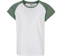 Urban Classics T-shirt Filles Contrast Raglan Tee White/Salvia 134/140