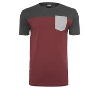Urban Classics T-shirt 3-Tone Pocket Tee Bourgogne/Cha/Gris S