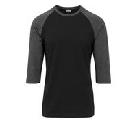 Urban Classics T-Shirt Manches 3/4 Raglan Homme T-Shirt Manches Longues Noir/Anthracite XXL