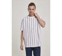 Urban Classics – T-shirt Homme Heavy Oversized AOP Stripe – Bleu foncé/Vert/Rouge/Blanc – Taille S