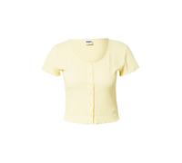 Urban Classics Ladies Cropped Button Up Rib Tee T-Shirt, Jaune Soft, 3XL Femme