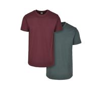 Urban Classics 2-Pack T-Shirts Basiques Homme Kaki/Vin Rouge M