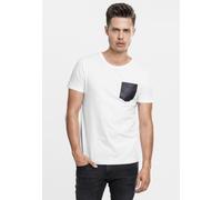 Urban Classics T-shirt Leather Imitation Poc ket Tee White/Black L