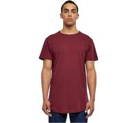 Urban Classics Homme Shaped Long Tee Manches Courtes Ourlet Arrondi Col Rond Basique Streetwear Minimaliste 100 Coton Jersey, Rouge (Port 1157), M EU