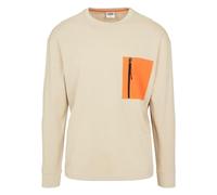 Urban Classics T- Shirt Longsleeve Boxy Big Contrast Pocket LS, Béton, S Grande Taille Homme