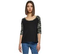 Urban Classics Ladies 3/4 Contrast Raglan Tee T-Shirt, BK/LGR, XS Femme
