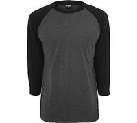 Urban Classics T-Shirt Manches 3/4 Raglan Homme T-Shirt Manches Longues Anthracite/Noir XL