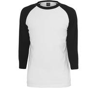 Urban Classics T-shirt Raglan contrast manches 3/4 Homme Blanc/Noir 4XL