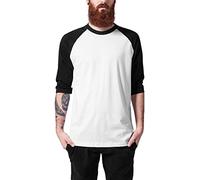 Urban Classics T-Shirt Manches 3/4 Raglan Homme T-Shirt Manches Longues Blanc/Noir XL